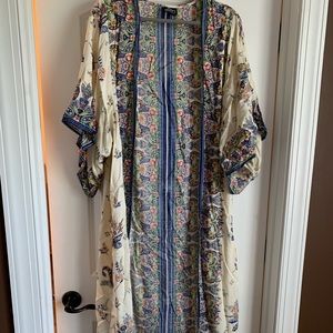 Duster-Style Floral Kimono